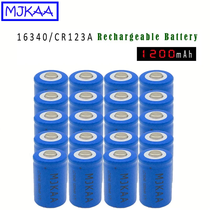 MJKAA 10/12/20 шт. 16340 CR123A 3 7 В 1200 мАч литий ионный аккумулятор CR 123A