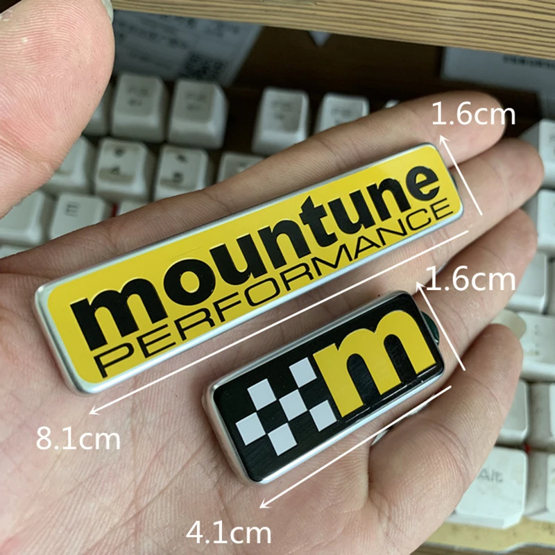 Yellow M Badge Emblem Label Bar for Ford Fiesta Mountune Performance Flag Logo Car Styling Refitting ST Upgrade Trunk Sticker