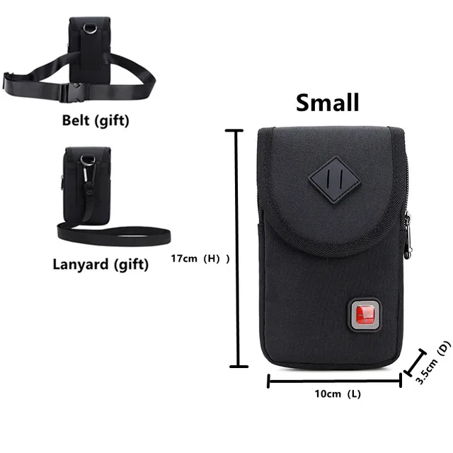 JANGEAR Men Waist Packs Cell Phone Fanny Pack Waterproof Bum Hip Belt Bag Zipper Pouch Purse Small Pockets For Men Hang Around Black trumpet