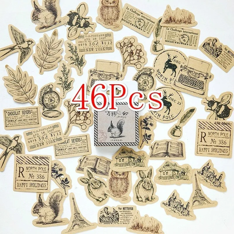 46 наклеек в стиле ретро предметы дневник планировщик декоративные наклейки для