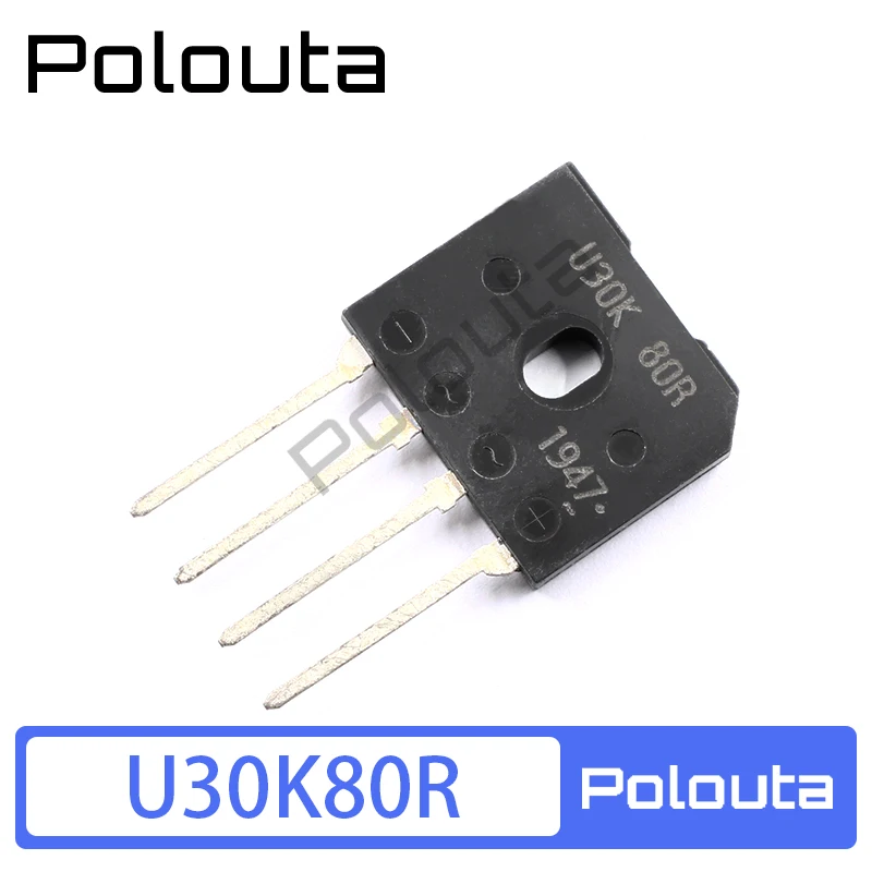 Polouta U30K80R GBU30K 30A 800V Straight Plug Induction Cooker Rectifier Flat Bridges Electronic Components 10Pcs/Set