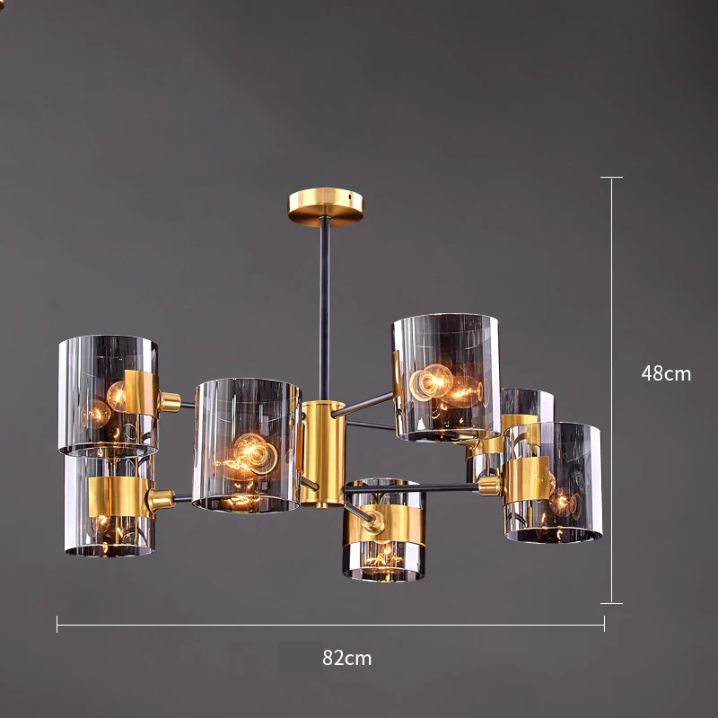 82cmx48cm Nordic Glass Pendant Lights Lamp Iron Pendant Lighting Living Room Dining Room Kitchen Bedside Bedroom Loft Decor Hanging Lamp - Цвет корпуса: 82cmx48cm