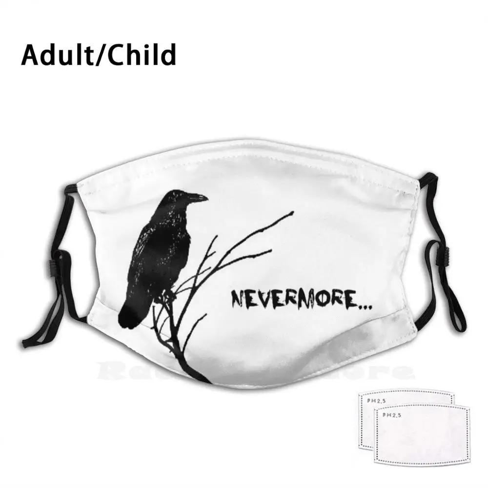 Пылезащитная маска Nevermore Pm2.5 для взрослых и детей творчества с фильтром эмо гот |