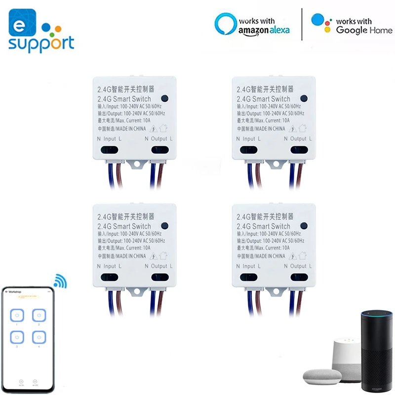 BASIC-2.4G DIY smart switch Smart Home Automation Module via Ewelink APP/WeChat applet Remote Control Work with Alexa GoogleHome
