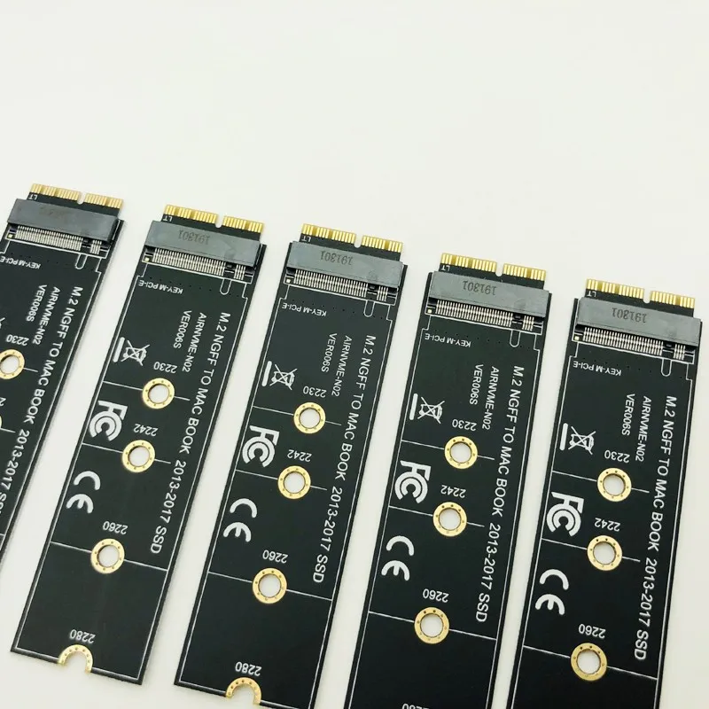 5 шт. NVME M2 SSD адаптер Конвертация карты для MacBook Air Pro retina 2013- NVME/AHCI SSD Upgrade Kit для A1465 A1466 A1398 A1502