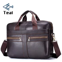 Men's Briefcase Men leather genuine briefcase bag for men Business lawyer Office Laptop bags Large Capacity