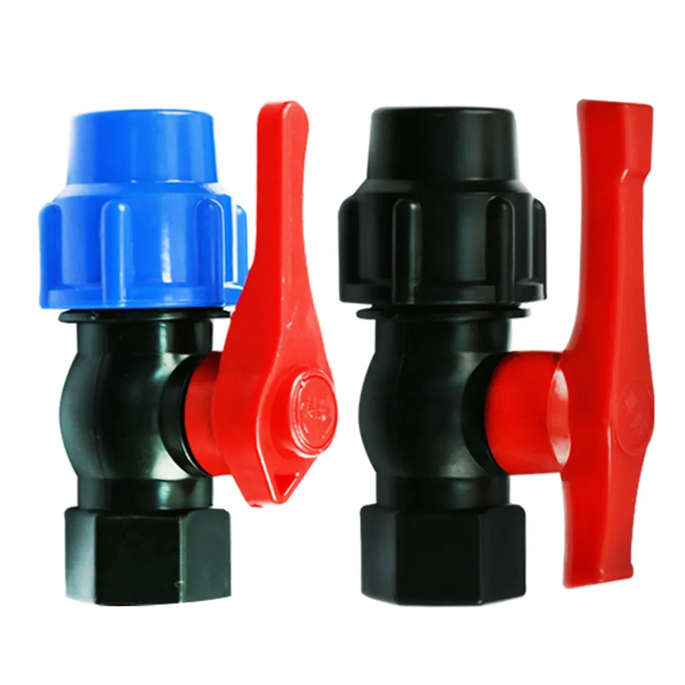 

20/25/32/40/50mm-1/2" 3/4" 1" 1-1/2" Plastic Water Pipe Quick Valve Connector PE Tube Ball Valves Accessories