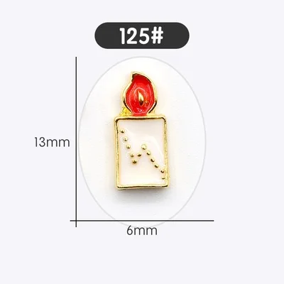 Многоцветный 10 pcs Hot-selling Christmas Series Nail alloy decoration flash cap drill stick nail DIY Japanese metal jewelry - Цвет: Многоцветный