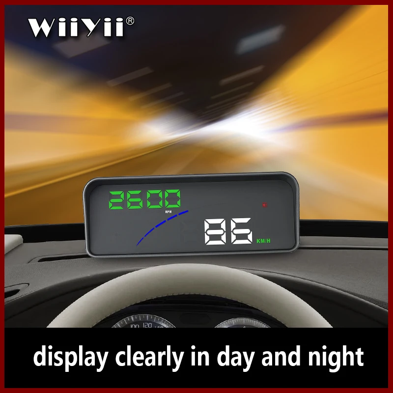 Автомобильный дисплей P9 OBD2 HUD цифровой измеритель Предупреждение о превышении