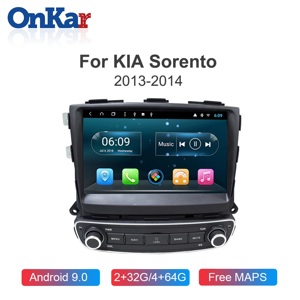 ONKAR Автомобильный мультимедийный плеер для KIA Sorento 2013 2014 Android 9 0 2 ГБ 32 GPS навигация