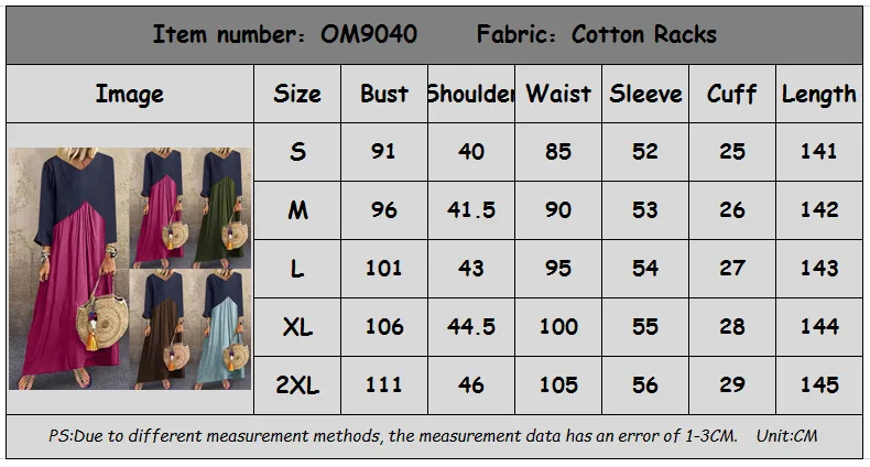 Boho Chic Plus Size Maxi Long Dress Women Casual Loose Color Block Dress Patchwork Short Sleeve Beach Summer Dresses Women