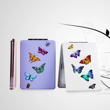 

Butterfly Makeup Mirror with Double Sides for Women Portable Travel Folding Magnifying Compact Pocket Cosmetic Vanity Mirrors