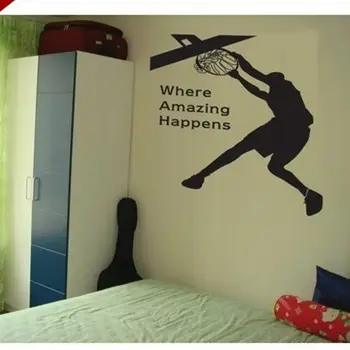 

Basketball Player Sticker Decal Sports Posters Home Decoration Vinyl Wall Decals Decor Mural Dunk Wall Car Decal