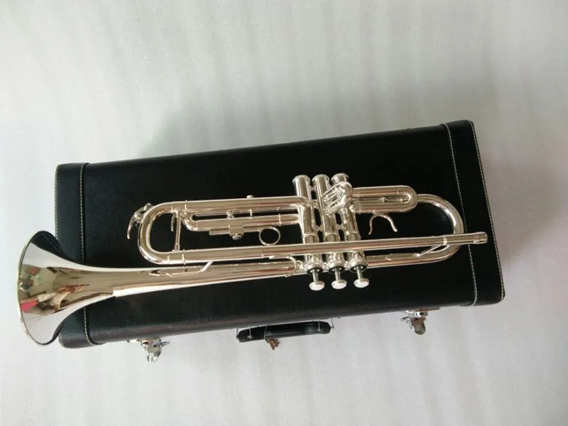New Stradivarius Silver Trumpet Music Instrument Bb flat trumpet preferred New trumpet super professional performance p
