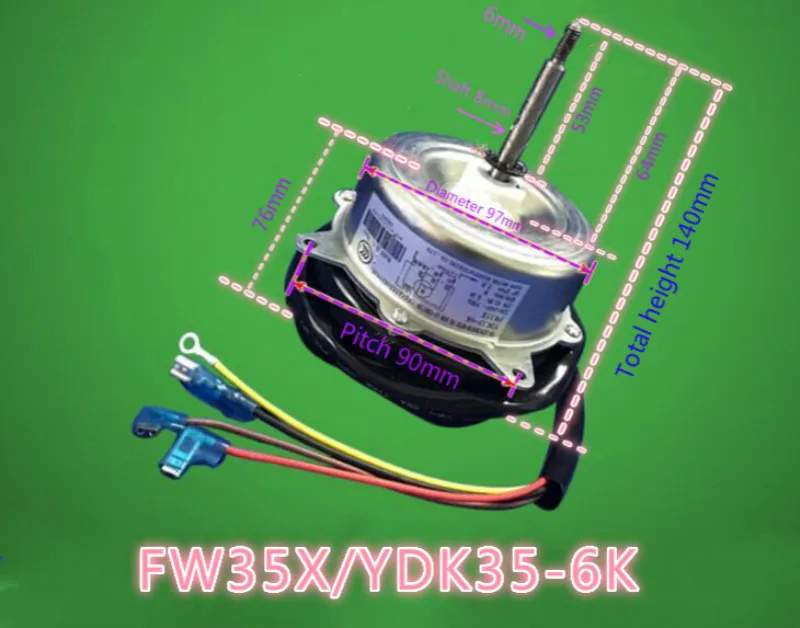 Наружный вентилятор двигателя FW35X YDK30-6Z YDK35-6K для оригинального Gree 1 P-1,5 P для двигателя кондиционера контроллер