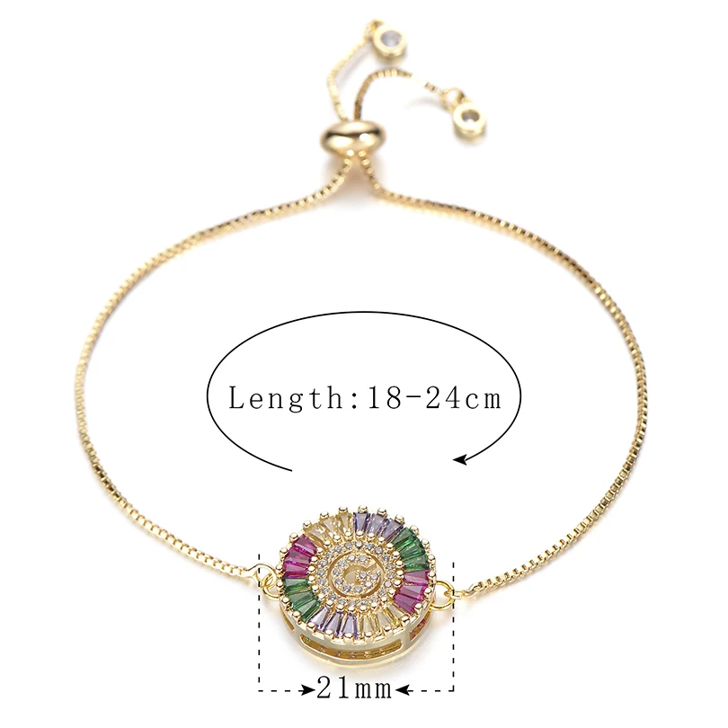Pipitree Multi Cubic Zirconia 26 Алфавит браслеты с буквами для женщин цепь влюбленных звено A-Z начальный Шарм Браслет Свадебные украшения