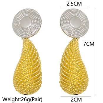 

CH-708 Big Copper African Earrings for Women Statement Gold Metal Earrings Trendy Fashion Jewelry
