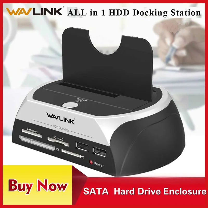 Wavlink все в 1 SATA HDD док-станция корпус с несколькими кард-ридером слот USB2.0 2,5/3,5 дюймов жесткий диск Док-станция