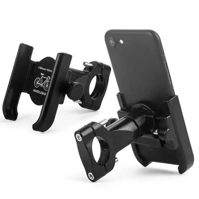 Aluminum Alloy Motorcycle Bike Phone Holder Bicycle GPS Bracket Bike Support Clip Mirror Bicycle Handlebar Mobile Phone Holder smartphone stand