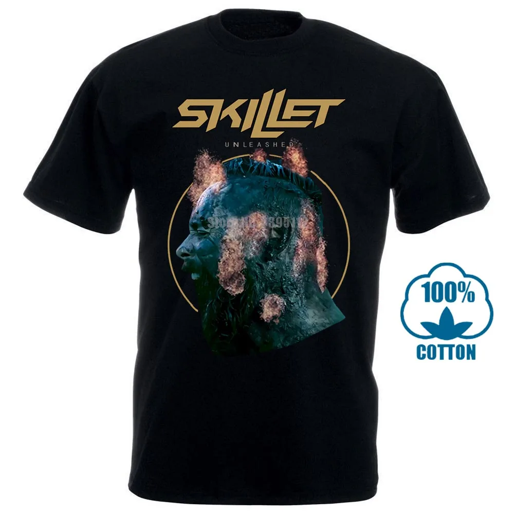 Мужская черная футболка Skillet Band Rock летняя хлопковая с короткими рукавами и