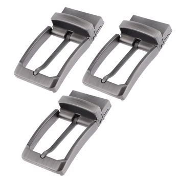 

3pcs Reversible Single Prong Rectangle Belt Buckle Metal Buckle Replacement Alloy belt buckle Fits 33-34 mm belt