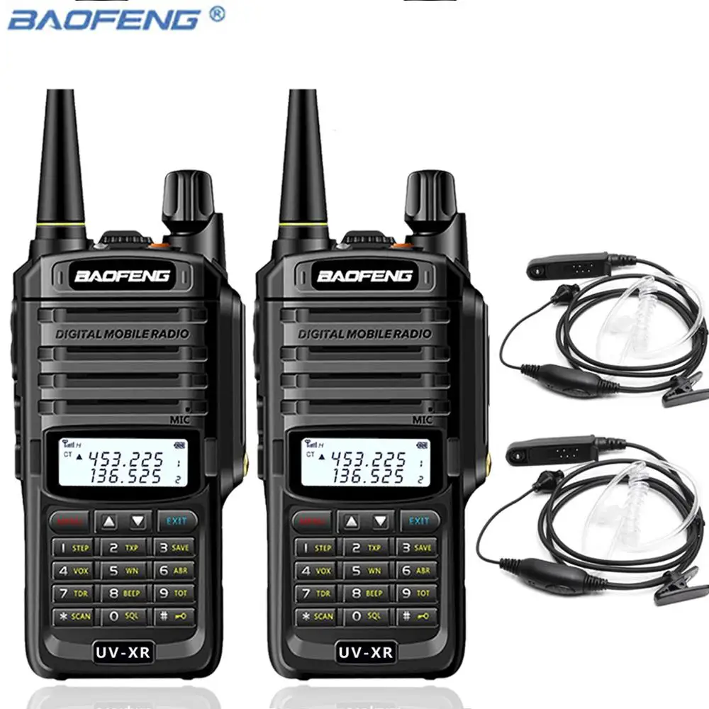 ac headset 2 шт. Baofeng UV-XR 10 Вт Высокая мощность IP67 Водонепроницаемый двухстороннее радио Двухдиапазонная портативная рация для охоты uv-9r uv9r plus - Цвет: ac headset