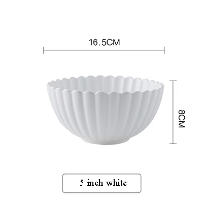 5 inch white Цветочный фарфоровый набор тарелок, набор твердой круглой посуды, миска для еды, тарелка и тарелка, домашние декоративные столовые наборы, посуда - Цвет: 5 inch white