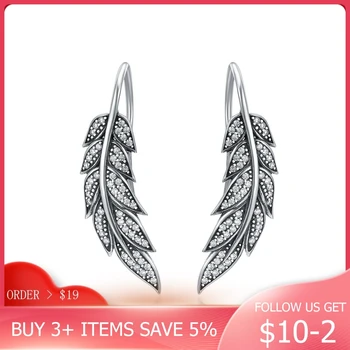 

CodeMonkey Fashion 925 Sterling Silver Vintage Feather Wings Earrings for Women Sterling Silver Jewelry Brincos E215