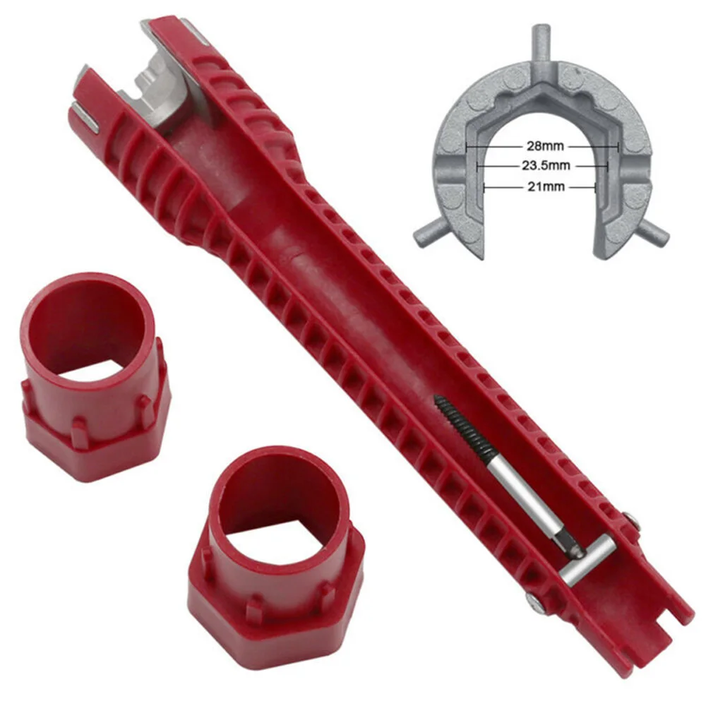 Faucet Sink Installer Wrench  Multifunction Water Pipe Spanner Plumbing Tool Red 