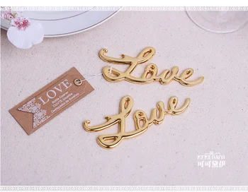 

Gold Color Love Wine Bottle Opener In Gift Box Wedding Party Bridal Shower Favor Guest Gift Business Man Present Souvenir