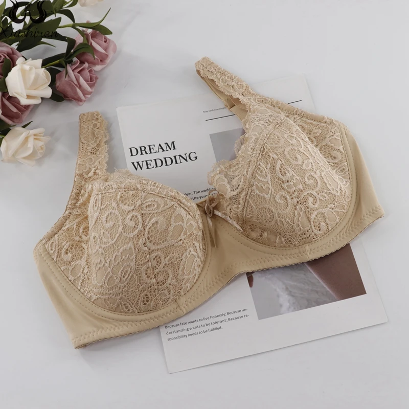 

Xiushiren Embroidery Lace Sexy Push Up Bras Unpadded Unconvertible Breathable Brassiere Soild Color Underwired Plus Size Bras