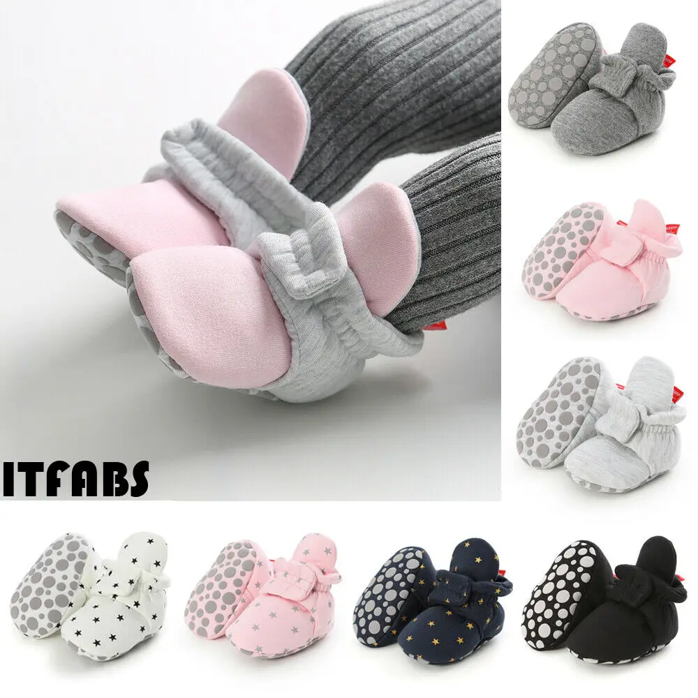 

Newborn Baby Girls Boys Warm Socks Shoes Boy Girl Star Print Toddler First Walkers Booties Cotton Soft