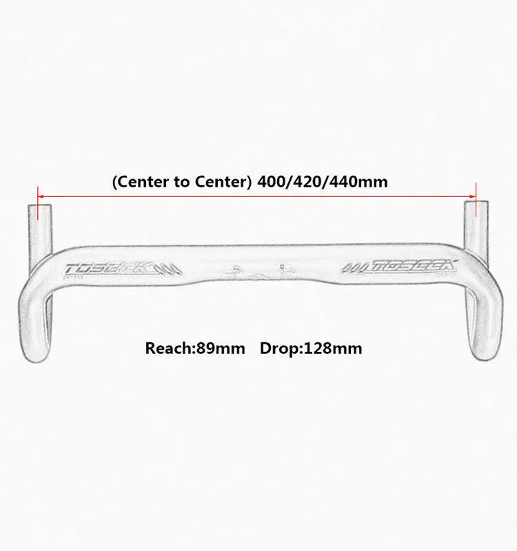 TOSEEK углеродного волокна 31,8 мм руль для шоссейного велосипеда, руль для удлинитель для головок гоночный руль для велосипеда, углеродный прямая рукоятка Rennlenker 400/420/440 мм