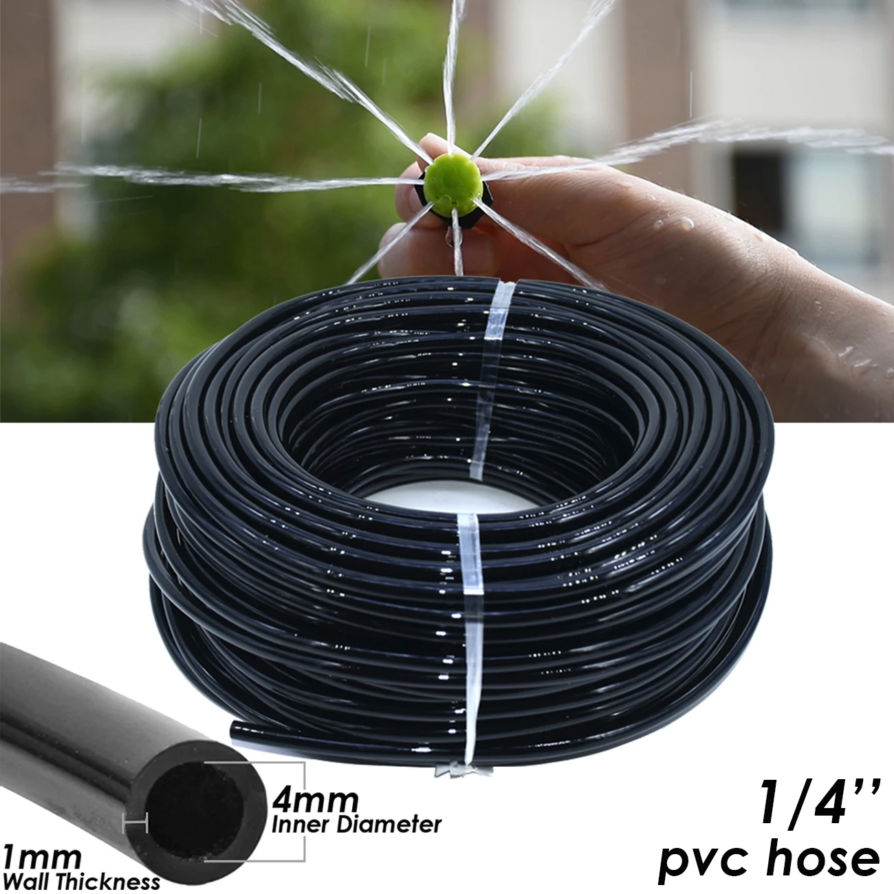 Description Picture 2 of itemKESLA 10m-30m Watering Hose 1/4'' Garden Drip Tubing Pipe 4/7mm PVC Hose Irrigation Systems Kits for Greenhouses Lawn Balcony