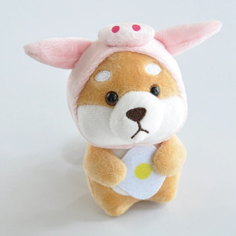 ZNNL042-3 10 см Kawaii мягкие животные Шиба Китайский Зодиак платье плюшевый брелок собака стежка куклы детские игрушки - Цвет: ZNNL042-3