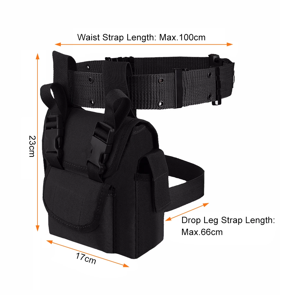 Military Men Drop Leg Bag Fanny Waist Pack Detachable Hip Oxford Motorcycle Rider Drop Thigh Pouch