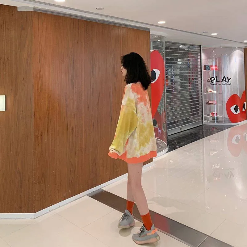 Ulzzang Лоскутная уличная Женская Толстовка Harajuku Печать с капюшоном bf с длинным рукавом Свободные пуловеры толстовки забавные женские