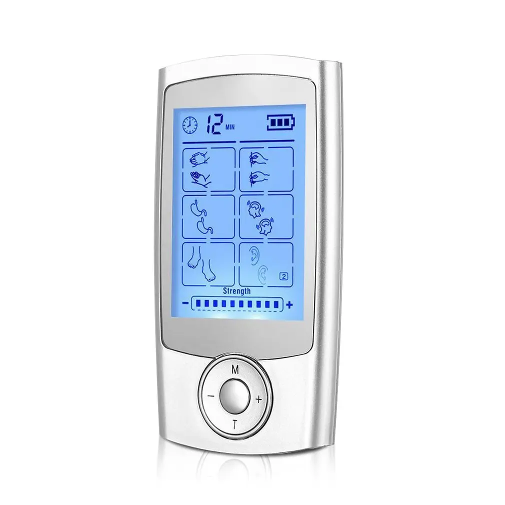 Silver EU Massage Handheld Charging Small Mini Pulse Massager Multi-function Digital Meridian Digital Electronic Acupuncture - Цвет: Silver EU