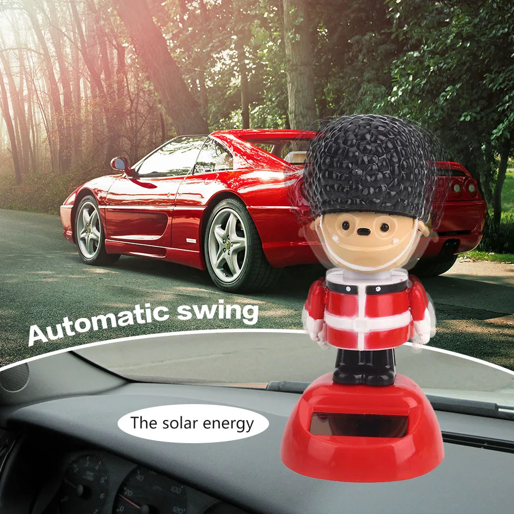 Car Decoration Car Solar Decoration Cute Solar Car Toy Gift Home Office Decor Soldier Bobbling