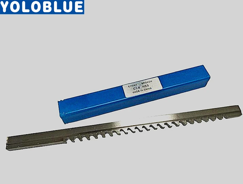 HSS 6mm C1 Push-Type Keyway Broach Metric Size HSS Keyway Cutting Tool E