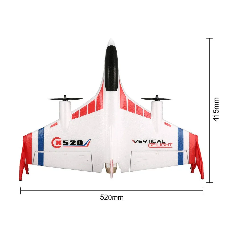 RC самолет X520 6CH 3D6G VTOL вертикальный взлет Land дельтавидное крыло пульт дистанционного управления фиксированное крыло плоский переключатель светодиодная световая игрушка