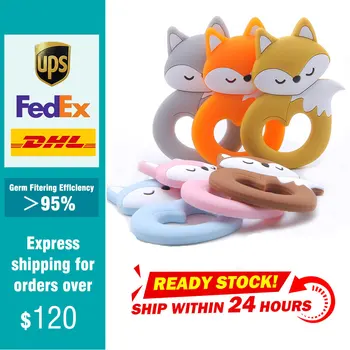 

1pcs Baby Silicone Teether Rodent Silicone Fox Pendant Baby Teether Rodent BPA Free Silicone Beads Chew Biter Children Goods Toy