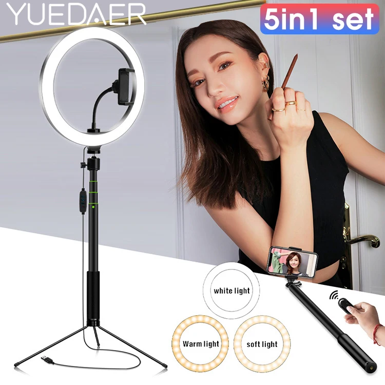26 см кольцевой светильник светодиодный со штативом для макияжа|Макро- и