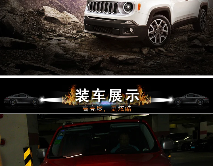Автомобильные фары для Jeep Renegade- светодиодные фары DRL ходовые огни биксеноновый луч ангельские глазки Автомобильная фара
