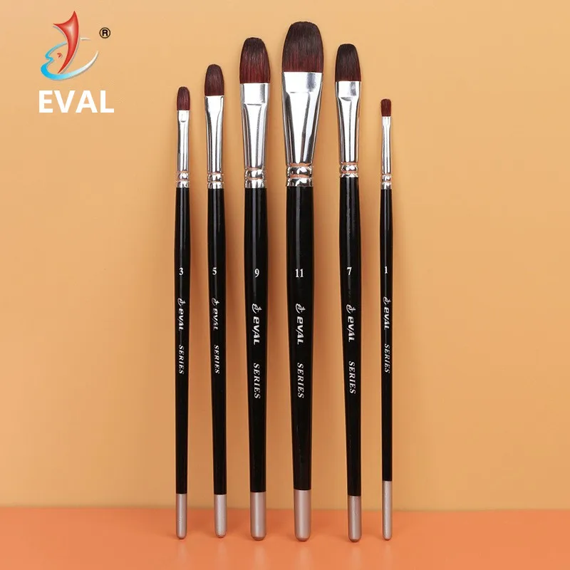 Round Pointed Tip Brushes 6 Pcs Synthetic Nylon Art Paint Brush Set For Acrylic Watercolor Oil Painting Long Handle