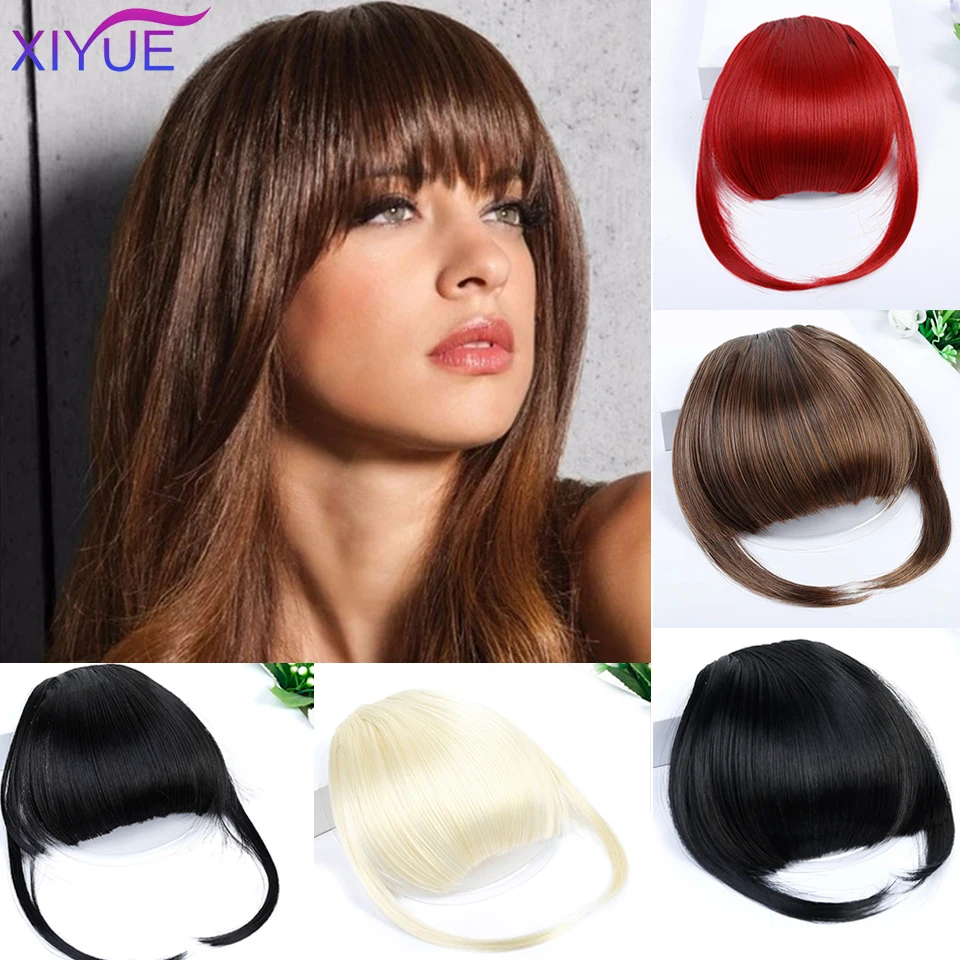 

High-Temperature Matte Silk Front False Fringe Clip In Straight Bangs Hairpiece With High Temperature Synthetic Hair