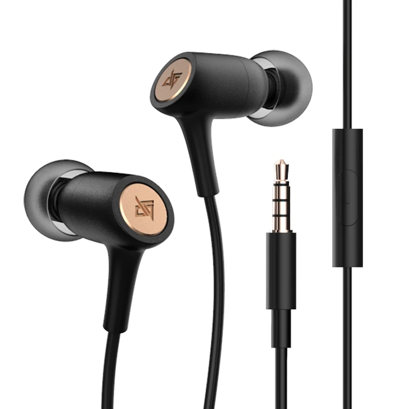 Наушники вкладыши AUGLAMOUR T200 проводные Hi Fi 6 мм с фиксирующим кольцом кристаллами и