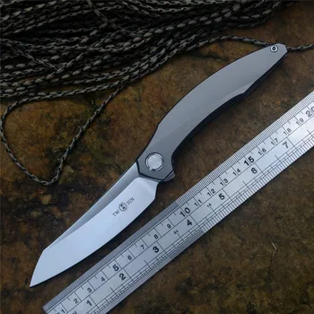 

Twosun Knife 3.6” S90V Folding Blade Fast Open Flipper Pocket Knife TC4 Titanium Handle TS51 Collection Gift Cutting knife