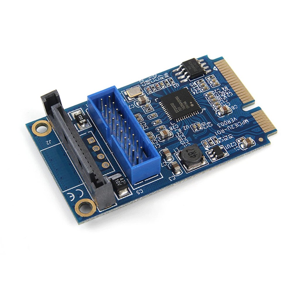 Мини PCI-E к USB3.0 адаптер легко применяется Передняя ПК 19 Pin Плата расширения добавить на профессиональный для рабочего стола Твердые компоненты компьютера