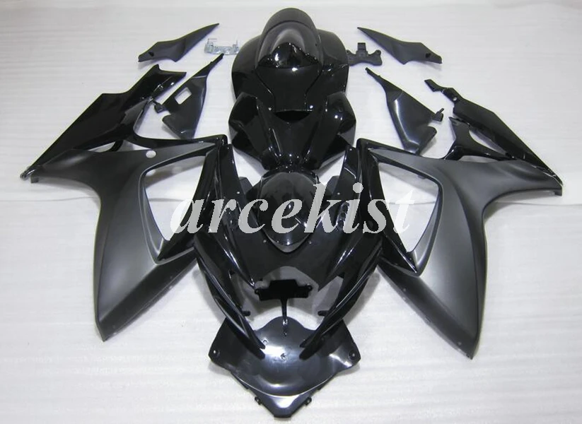 4 подарки ABS мотоцикл Полный обтекатели комплект подходит для Suzuki GSX-R 600 750 2006 2007 06 07 GSXR600 GSXR750 на заказ черный матовый